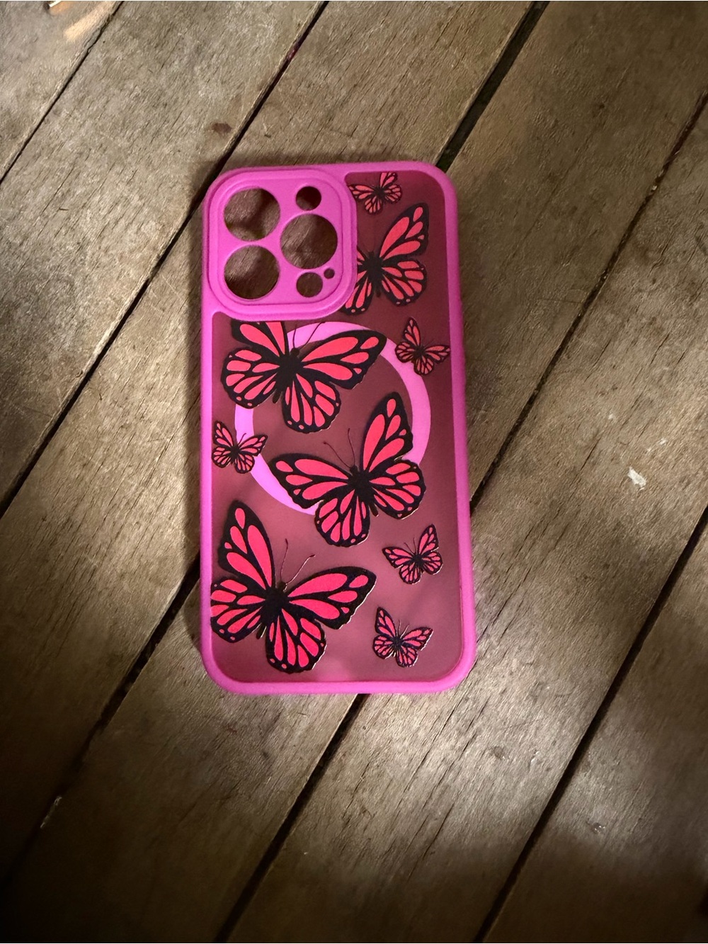 iPhone 13 Pro Pink Butterfly Phone Case